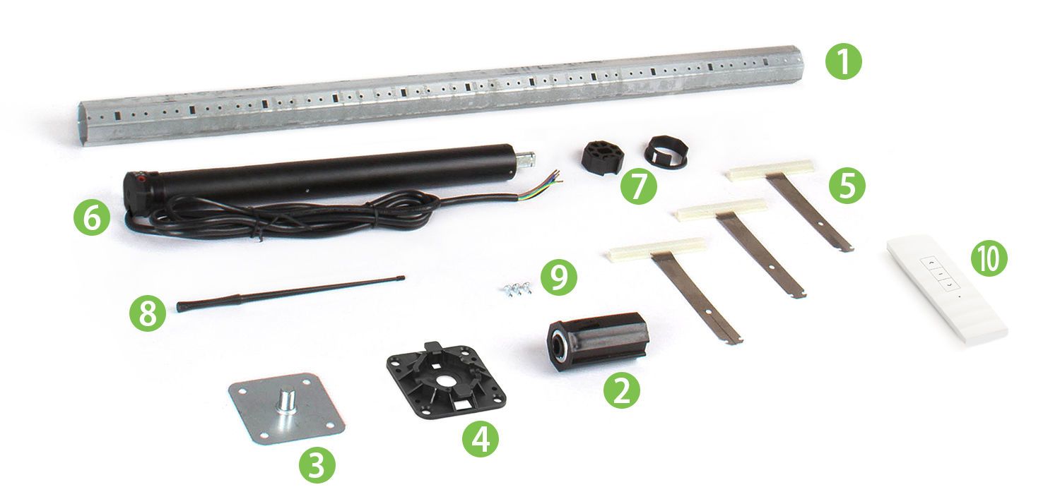 005083 set motorisierte rollladenwelle zusammensetzung