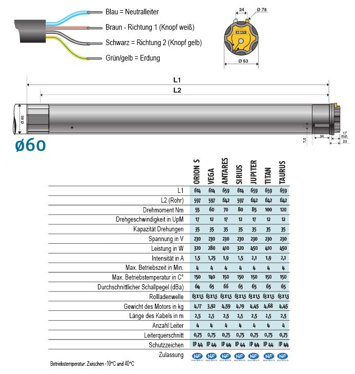 somfy lt60 technische eigenschaften