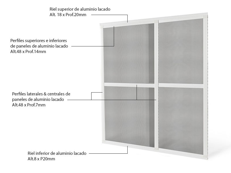 Mosquitera ventana corredera de color plata de 90x140 cm (ancho x alto)