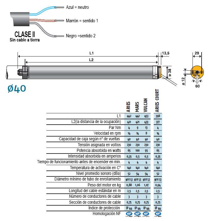 caracteristicas tecnicas ls40 es