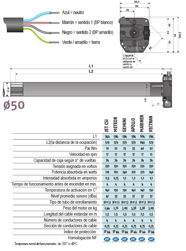 caracteristicas tecnicas lt50 csi es