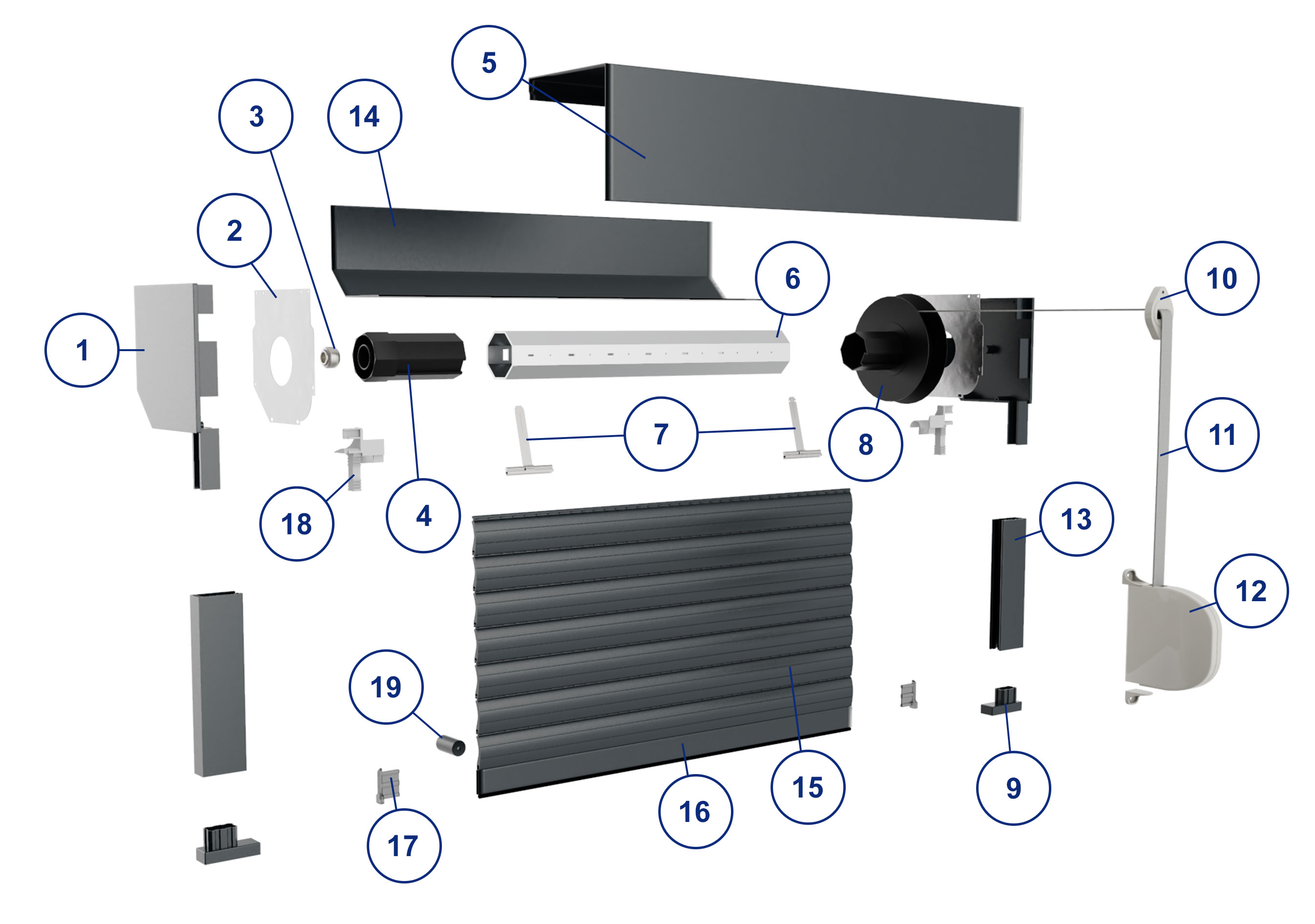 Volet encastré sous linteau