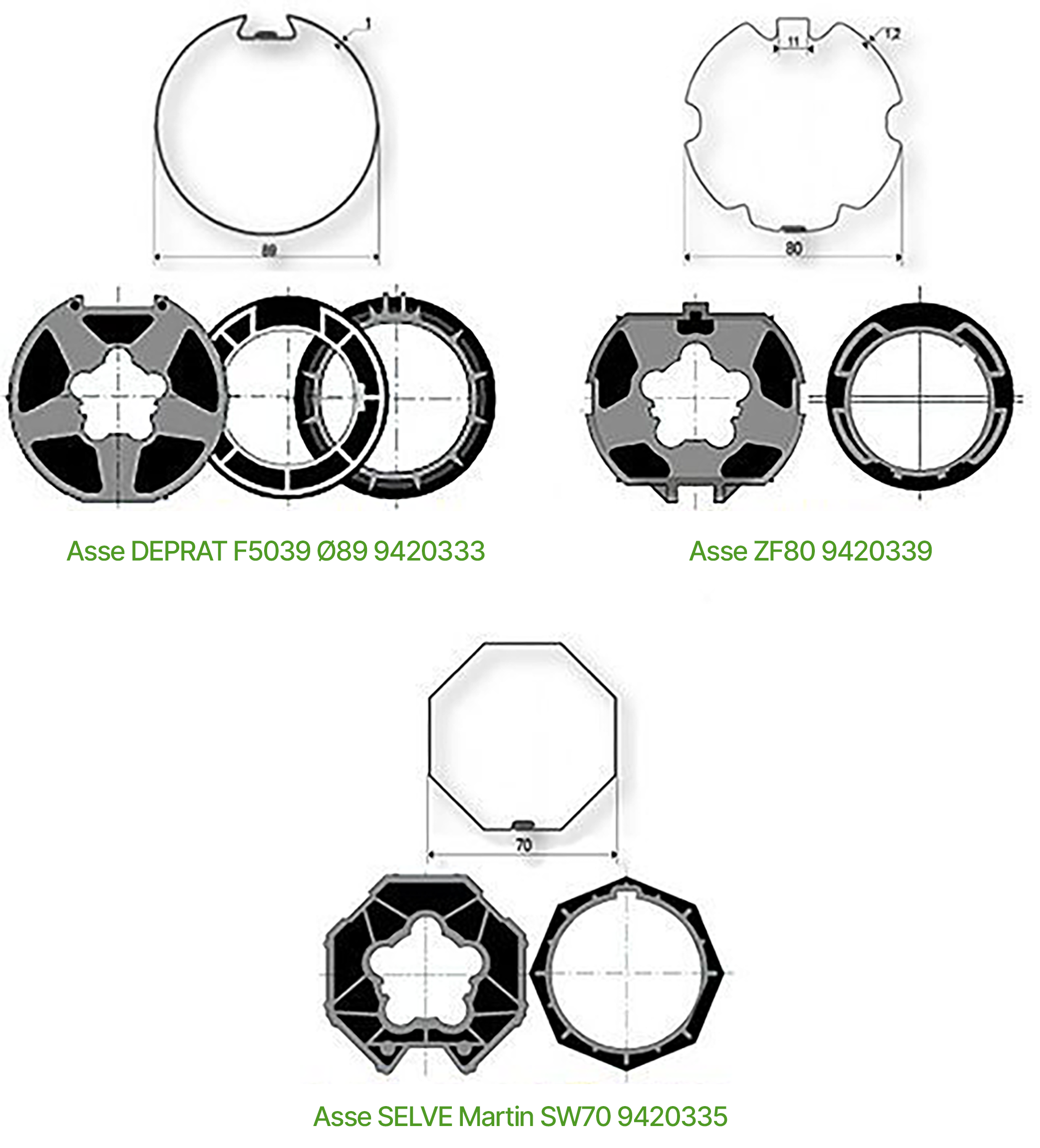 Adattatori per motori Somfy diametro 60 mm