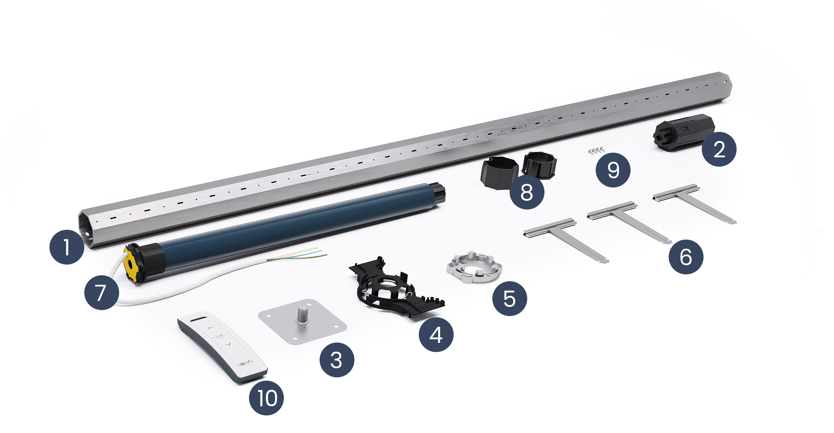 pack 60 rts somfy kit eje motorizado radio rts somfy persiana enrollable composicion 1500mm