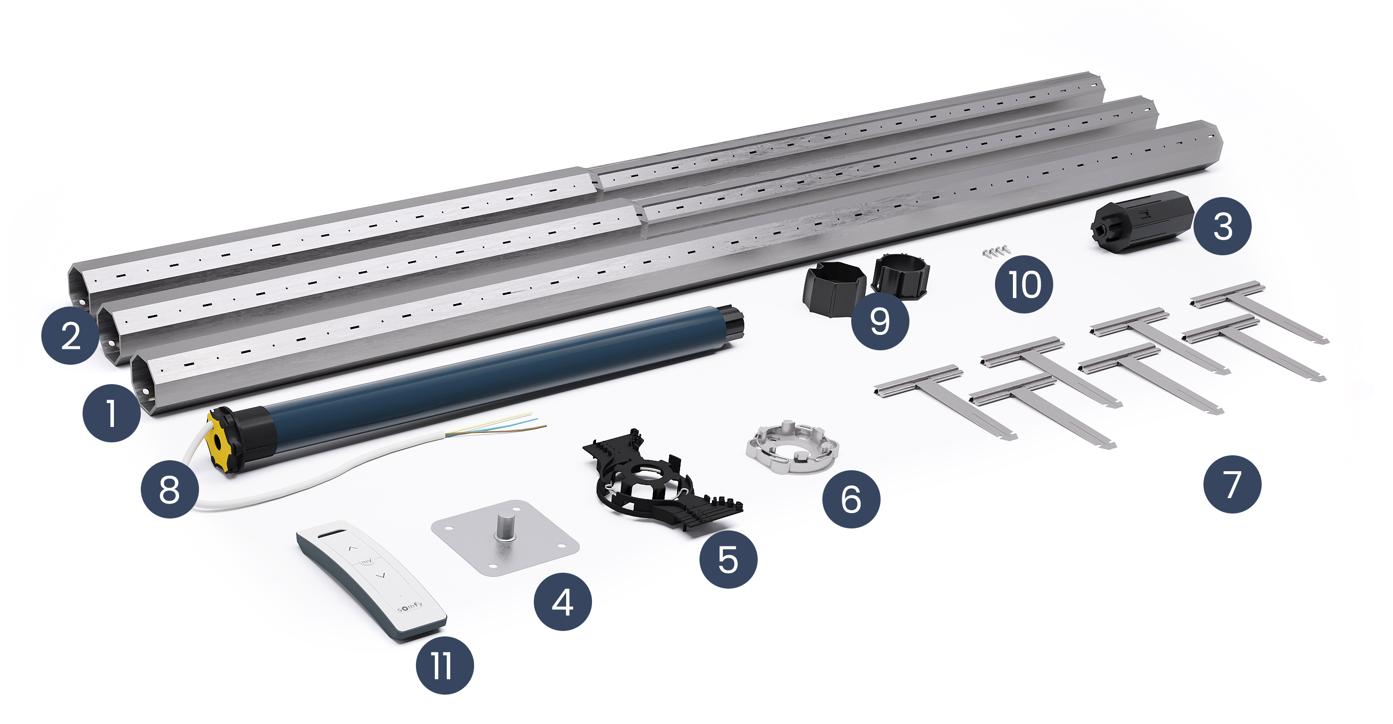pack 60 rts somfy kit eje motorizado radio rts somfy persiana enrollable composicion 3500mm