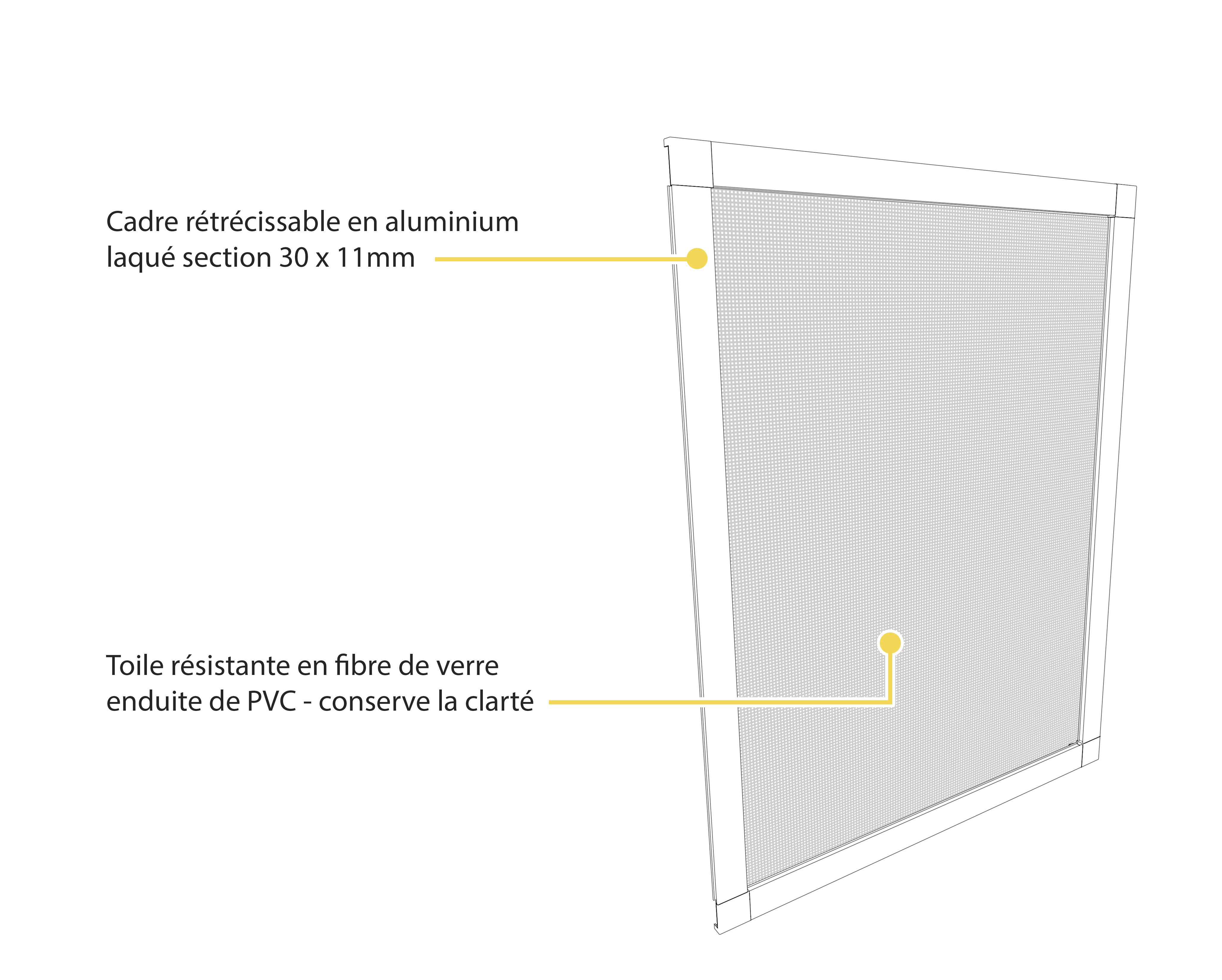 cadre moustiquaire fenetre ajustable côté extérieur