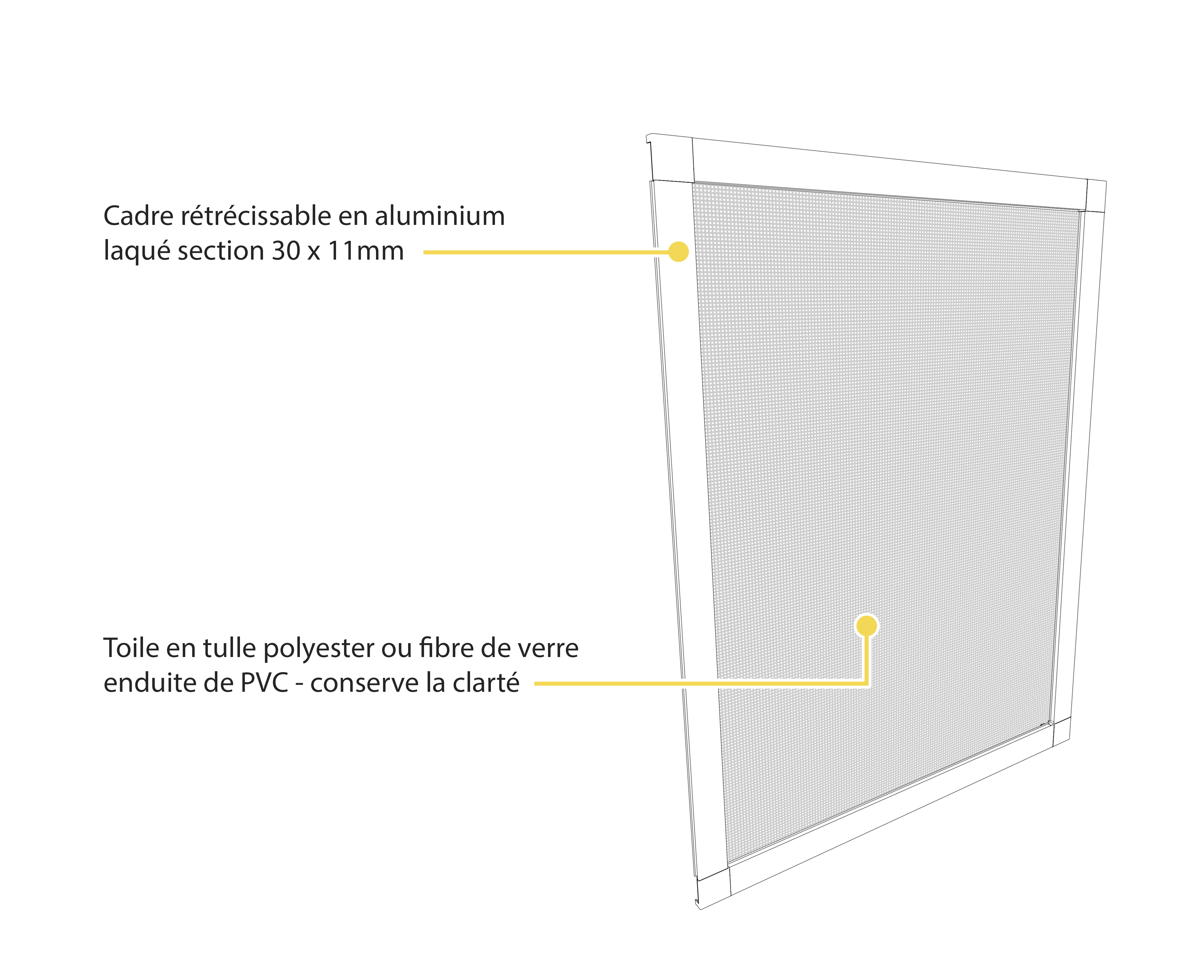 cadre moustiquaire fenetre ajustable côté extérieur