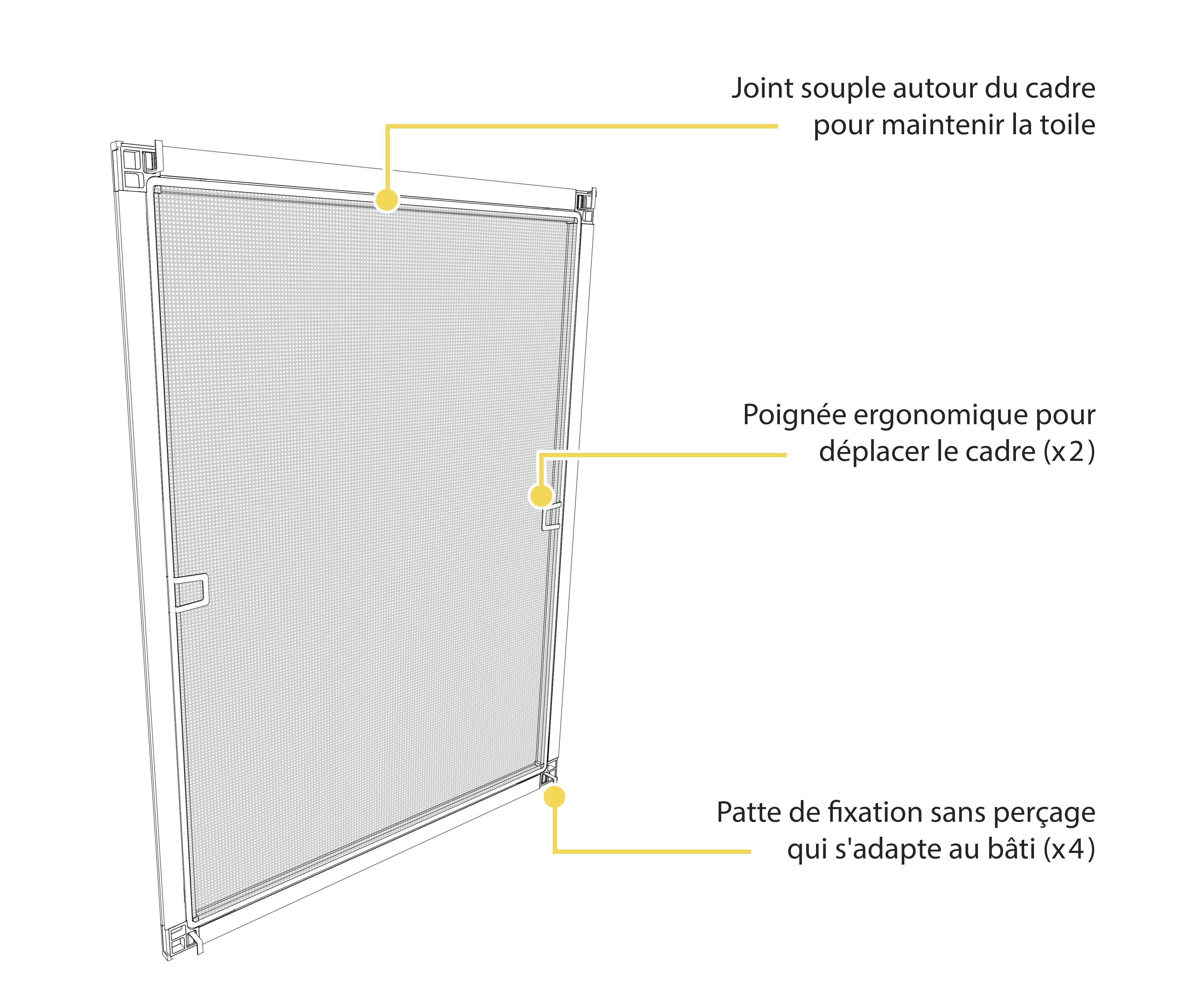 cadre moustiquaire fenetre ajustable coté intérieur