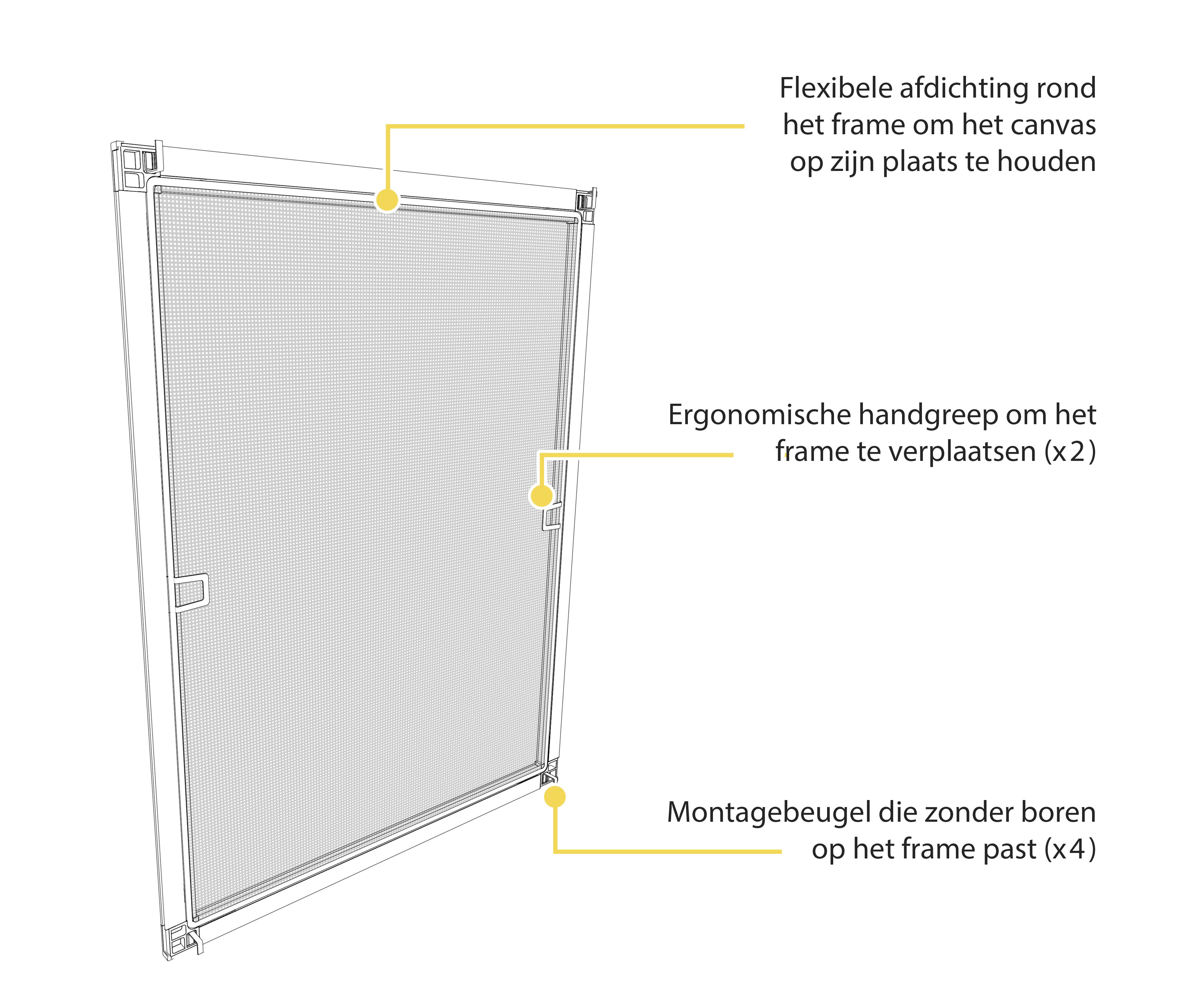 inkortbaar raamhor aan de binnenkant