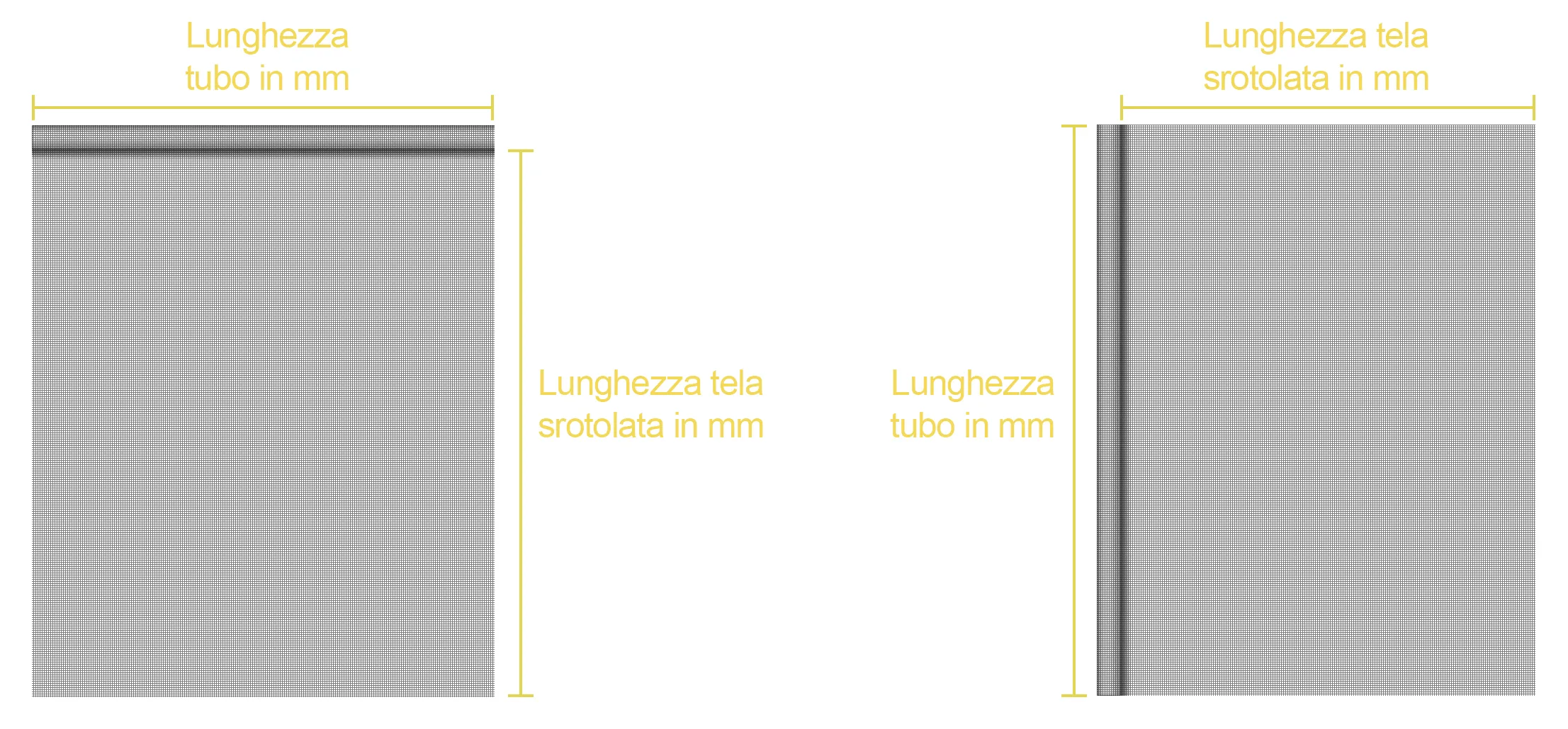 schema dimension toile remplacement