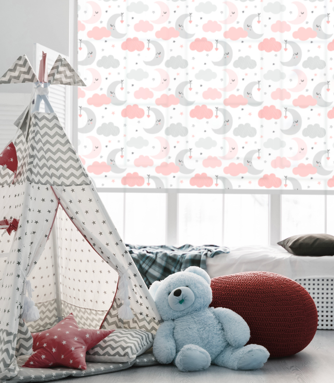 Store Enrouleur sur mesure chambre enfant baby lune