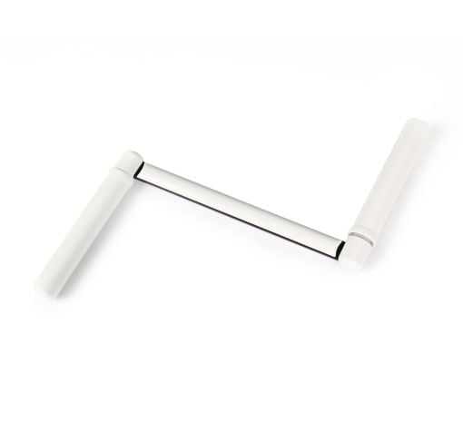 Poignée pour manivelle Ø 12mm acier laqué blanc Lg totale 310mm
