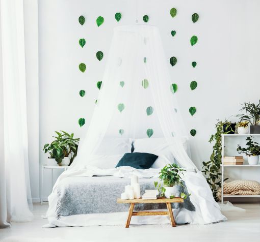 Moskitonetz Himmelbett aus weißem Tüll