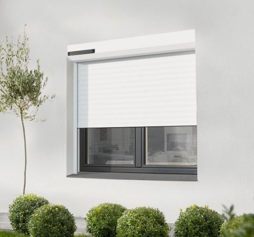 Domestic roller shutter with box