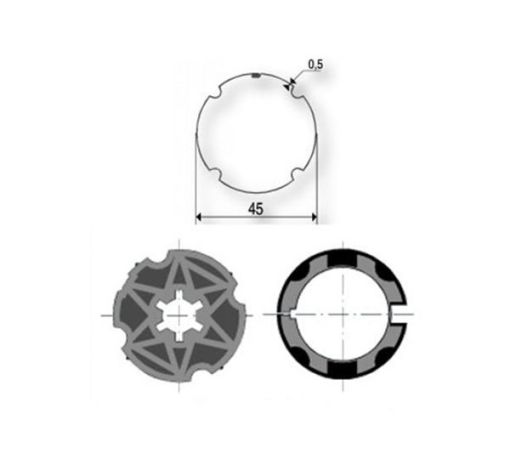 Adaptations Axe ZF45 9500456 pour moteurs Somfy Ø40mm