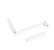 Poignée pour manivelle hexagonale Ø 10mm acier laqué blanc Lg totale 310mm