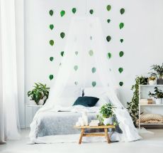 Moskitonetz Himmelbett aus weißem Tüll