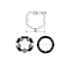 Adaptaciones del eje ZF64 centrado recientemente 9410400 para motores Somfy Ø50mm