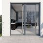 Almacén de mosquitera enrollable doble puerta de aluminio gris antracita