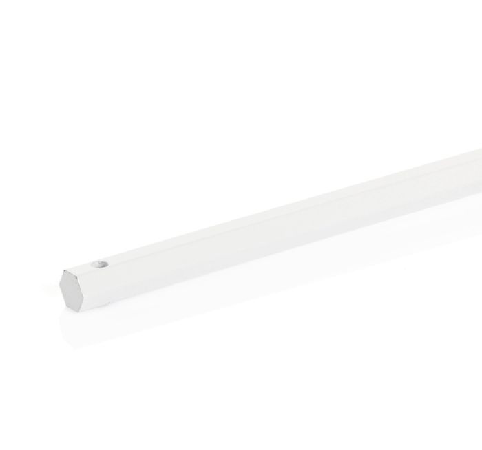 Tringle seule hexagonale Ø 10mm acier laqué blanc