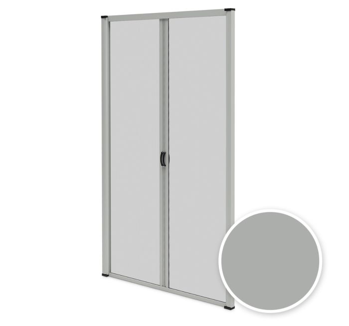 Persiana mosquitera enrrollable doble puerta gris