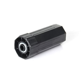Endstück eines achteckigen Rohrs ø 60mm mit integriertem Drehgelenk für Rollladen.
