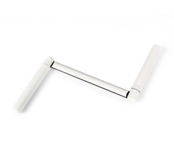 Poignée pour manivelle Ø 12mm acier laqué blanc Lg totale 310mm