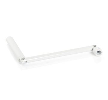 Poignée pour manivelle hexagonale Ø 10mm acier laqué blanc Lg totale 310mm