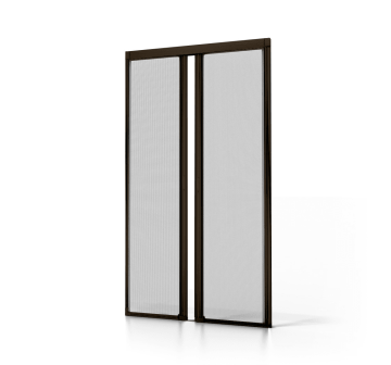 Store moustiquaire enroulante double porte Luxe ALU - Marron RAL8014 - L2400 x H2300mm