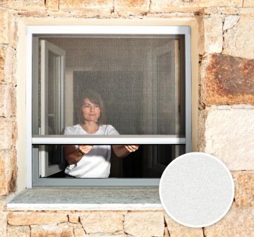 Store moustiquaire blanc en aluminium pour fenêtre