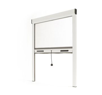 Insektenschutzrollo für Fenster B 1500 mm x H 2300 mm - Aluminium - Weiß