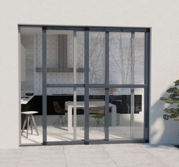 Moustiquaire coulissante anthracite mat grainé H240 x L160