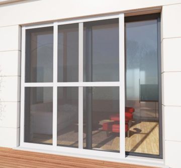 Moustiquaire coulissante blanc grainé H240 x L240