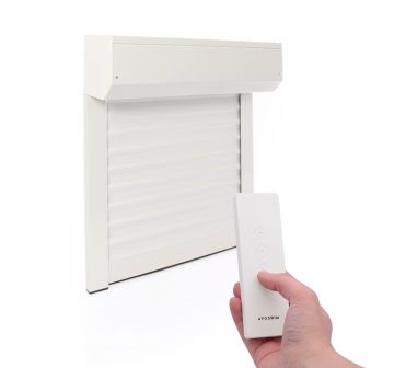 Elektrisches Rolladen-Kit mit Funk H100 x B80 cm Weiß
