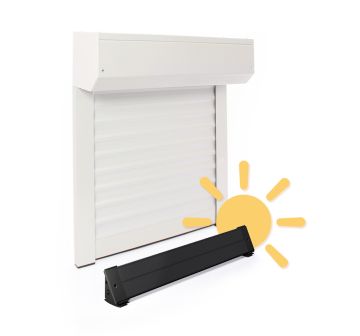 Rollladen Zuschneidbar Solarantrieb Alu Weiß H 140 x B 120 cm