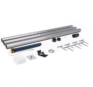 Elektromotorischer Somfy-Gurtwickler für Rollladen mit einer Breite von 3500 mm.