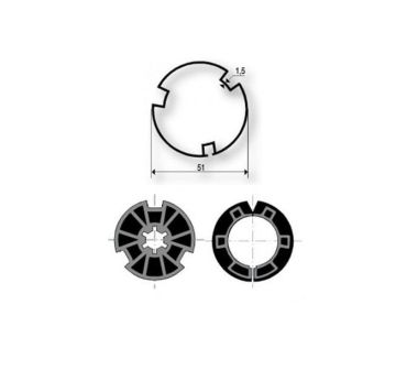 Anpassungen Axe HASSINGER Ø51 9500365 für Motoren Ø40mm Somfy