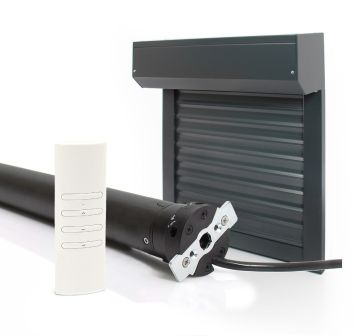 Elektrisch Radiogestuurd Rolluik Inkortbaar ALU Grijs 7016 H155 x B150 cm