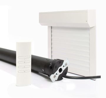 Elektrisch Radiogestuurd Rolluik Inkortbaar ALU Wit H220 x B120 cm