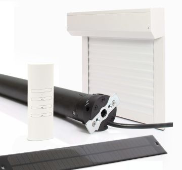 Solar betriebenes Rolladen-Kit H155 x B120 cm Weiß