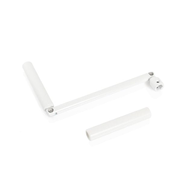 Poignée pour manivelle hexagonale Ø 10mm acier laqué blanc Lg totale 310mm
