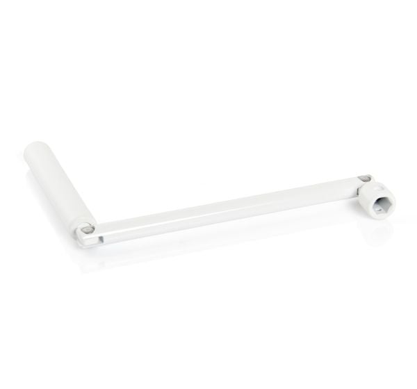 Poignée pour manivelle hexagonale Ø 10mm acier laqué blanc Lg totale 310mm