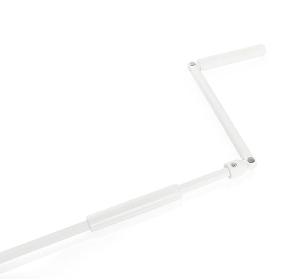 Poignée pour manivelle hexagonale Ø 10mm acier laqué blanc Lg totale 310mm