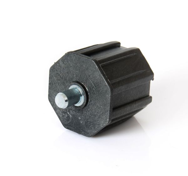 Extremo de tubo octogonal ø 60mm con pivote integrado