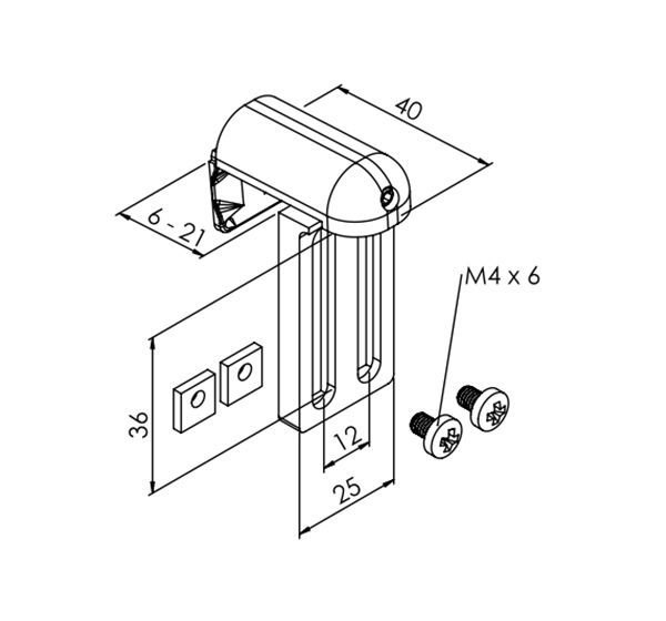 Lote de 2 soportes sin taladrar con junta de estanqueidad para persiana.