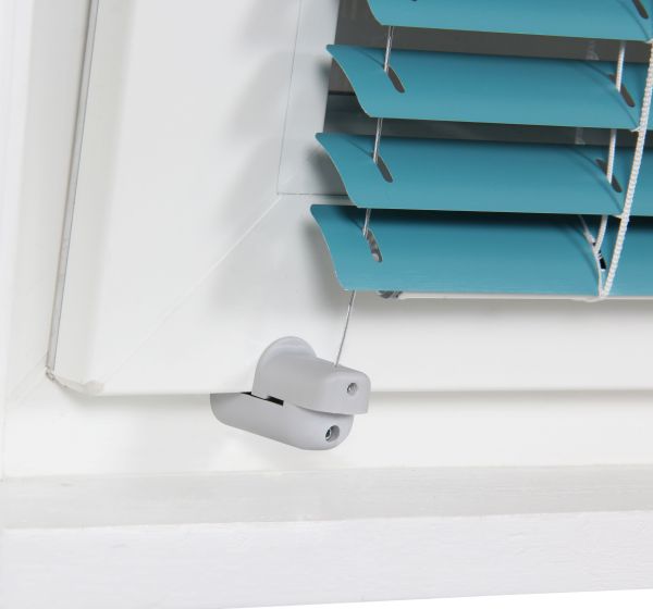 2 Fijaciones universales y ajustables sin perforación para cables de persiana - Gris