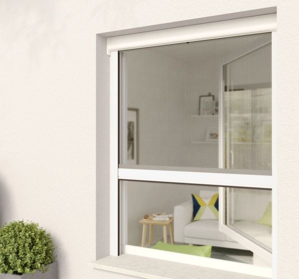 Store moustiquaire pour fenetre gris clair