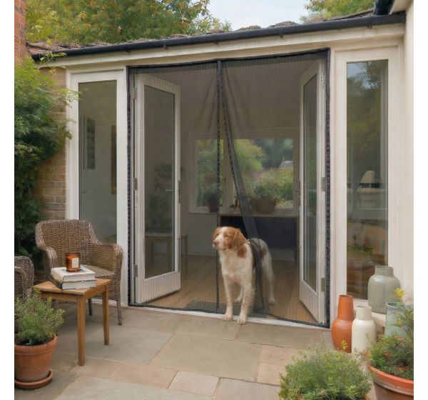 Zanzariera a tenda con porta magnetica