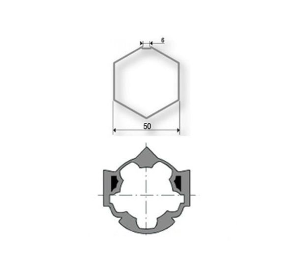 Roue pour axe Hexagonal 50 9410309 pour moteurs Somfy Ø50mm