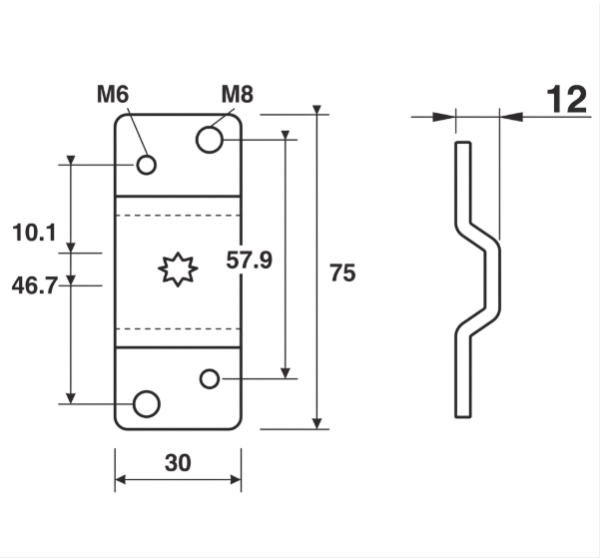 Universeller Motorhalter für AVOSDIM-Antriebssysteme.